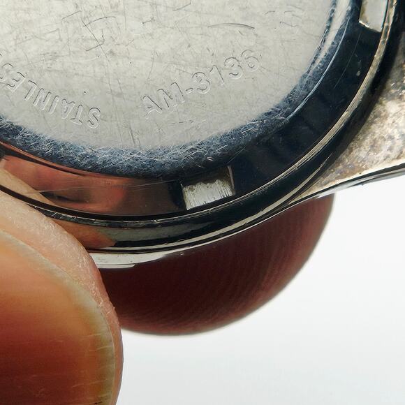 Fossil Two Tone Bezel Boyfriend Watch Brown Leather Brand Masculine AM-3136 - Picture 6 of 7